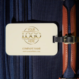 Elegantes Beige-Gold Firmenlogo für Unternehmen Gepäckanhänger