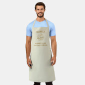 Elegantes Beige-Gold-Firmenlogo-Monogramm Schürze (Getragen)