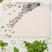 Elegantes Beige & Gray Artistic Bird Design Geschirrtuch (Gefaltet)