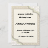 Elegantes Beige Islamisches geometrisches Muster G Einladung (Vorderseite)