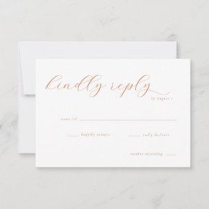 Elegantes Beige Kalligrafie RSVP Karte