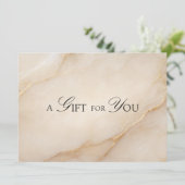 Elegantes Beige-Marmor-Geschenkgutschein (Stehend Vorderseite)