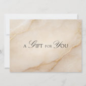Elegantes Beige-Marmor-QR-Code-Geschenk-Zertifikat (Vorderseite)