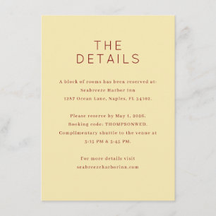 Elegantes Beige Minimalistische Details Begleitkarte
