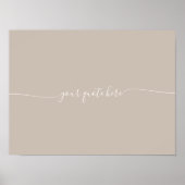 Elegantes Beige Minimalistische Kalligrafie - indi Poster (Vorne)