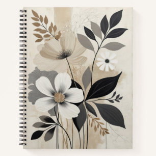 Elegantes Beige Minimalistisches botanisches Desig Notizblock