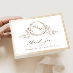 Elegantes Beige Monogramm, Wasserfarbenprägung Dankeskarte<br><div class="desc">Vielen Dank an Ihre Gäste mit einer eleganten Hochzeitskarte! Design mit zartem beigen Aquarellrahmen, schönes beige handgezeichnetes botanisches Monogramm mit Paarinitialen, elegantes Dankeschön an Phrasen und Text Sektion, um es nach Ihren Wünschen zu personalisieren. Option, ein Foto in den oberen Bereich hinzuzufügen, oder es zu überspringen und verlassen, wie es...</div>