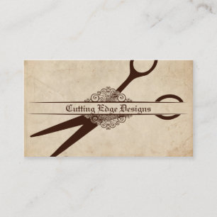 elegantes beige Papier scissors den modernen Visitenkarte