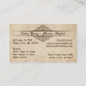 elegantes beige Papier scissors den modernen Visitenkarte (Rückseite)