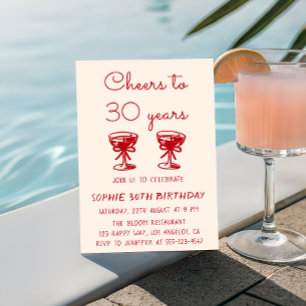 Elegantes Beige Prost auf 30 Jahre Geburtstag Einladung