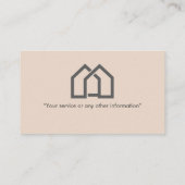 Elegantes Beige Realtor Real Anwesen Agent Foto Visitenkarte (Rückseite)