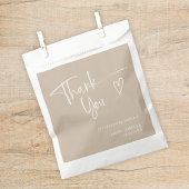 Elegantes Beige Script Vielen Dank Baby Shower Geschenktütchen