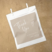 Elegantes Beige Script Vielen Dank Baby Shower Geschenktütchen