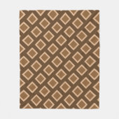 Elegantes Beige Square Muster Fleecedecke (Vorderseite)