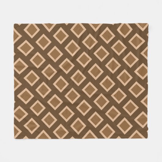 Elegantes Beige Square Muster Fleecedecke (Vorderseite (Horizontal))