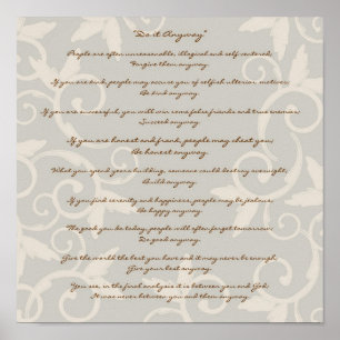 Elegantes Beige Tu es trotzdem Poster