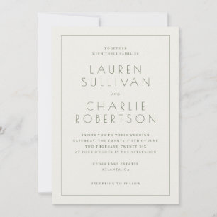 Elegantes Beige-Typografisch Einladung
