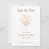 Elegantes Beige und Gold sichern das Datum Einladung (Vorderseite)