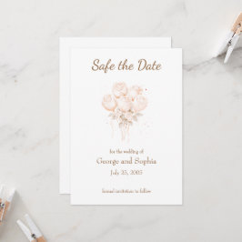 Elegantes Beige und Gold sichern das Datum Einladung