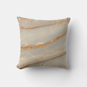 Elegantes Beige- und Goldmarmor-Muster-Wurfkissen Kissen