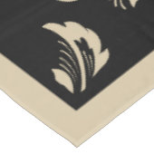 Elegantes, beige und schwarz-Damast-Tischdecken Tischdecke (Schrägansicht)