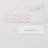 Elegantes Beige- und Weißgittermuster Mini Visitenkarte (Vorne/Hinten)