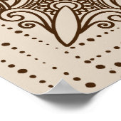 Elegantes Beige verzierte Hochzeit Begrüßungszeich Poster (Ecke)