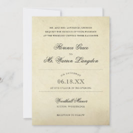 Elegantes Beige Vintag Paper Viktorianisch Wedding Einladung