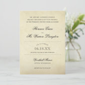 Elegantes Beige Vintag Paper Viktorianisch Wedding Einladung (Stehend Vorderseite)