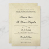 Elegantes Beige Vintag Paper Viktorianisch Wedding Einladung (Vorne/Hinten)