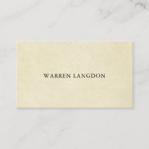 Elegantes Beige-Vintage-Papier Professional Visitenkarte