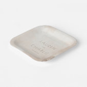 Elegantes Beige-Wasserfarben-Design Pappteller (Gewinkelt)