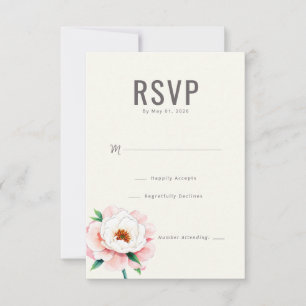 Elegantes Beiges Blumen-RSVP RSVP Karte