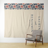 Elegantes Beiges Blumenmuster Wandteppich (Beispiel (Horizontal))