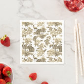 Elegantes, beiges französisches Toile Deer Pattern Serviette (Beispiel)