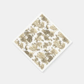 Elegantes, beiges französisches Toile Deer Pattern Serviette (Ecke)