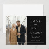 Elegantes Beiges Minimalistisches Foto Save The Date (Vorne/Hinten)