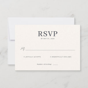 Elegantes Beiges Minimalistisches RSVP Karte