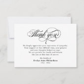 Elegantes Beileid Dankeschön Dankeskarte (Vorderseite)