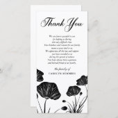 Elegantes Beileid der Mohnblumen-| danken Ihnen Dankeskarte (Vorne/Hinten)