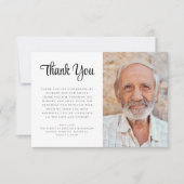 Elegantes Beileid Script Foto Beerdigung Dankeskarte (Vorderseite)