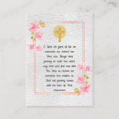 Elegantes Beileid Vintages Foto Gebetskarte Visitenkarte (Rückseite)