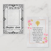 Elegantes Beileid Vintages Foto Gebetskarte Visitenkarte (Vorne/Hinten)