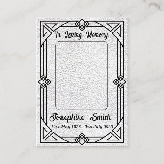 Elegantes Beileid Vintages Foto Gebetskarte Visitenkarte (Vorderseite)