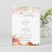 Elegantes Beispiel Orange Aquarellfarben Hochzeit Einladung (Stehend Vorderseite)