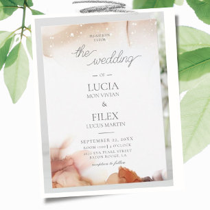 Elegantes Beispiel Orange Aquarellfarben Hochzeit Einladung