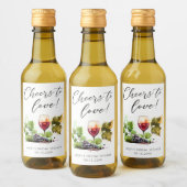 Elegantes Beizen für die Liebe Brautparty aus Wein Weinetikett (Flaschen)