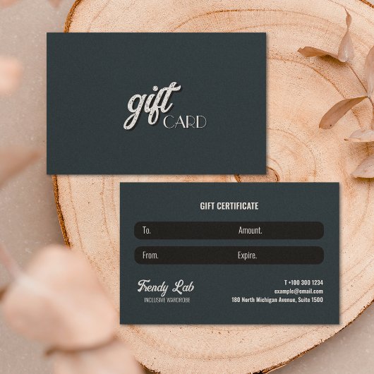 Elegantes Bekleidungsgeschäft Schwarz-weiß Grau Visitenkarte