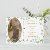 Elegantes Bellflower Wedding Foto Save The Date (Stehend Vorderseite)