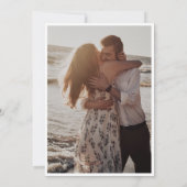 Elegantes bemaltes Beach Wedding Foto Save the Dat Einladung (Rückseite)